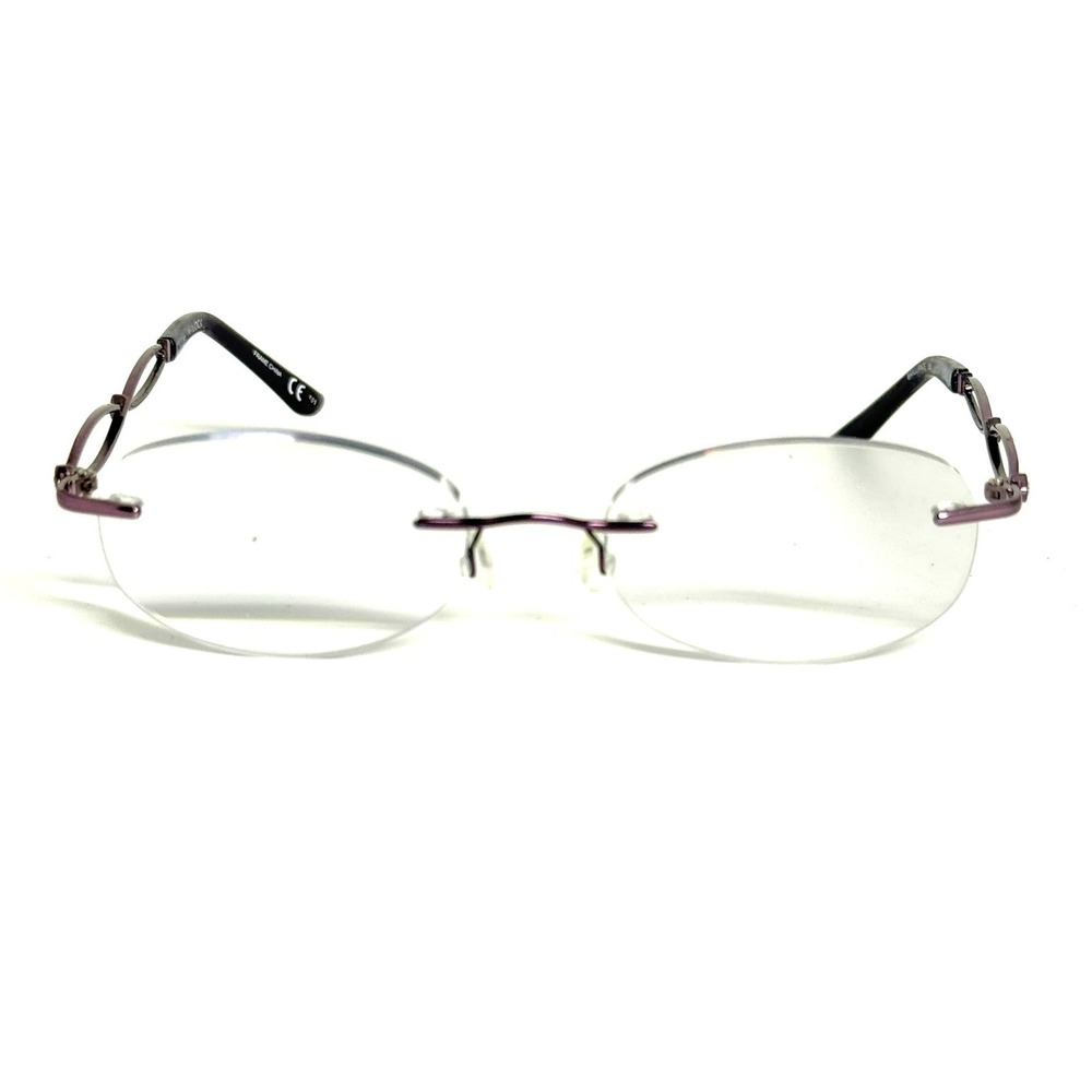 Airlock Brilliance 500 Rimless Eyeglasses Purple Crystal Temple 50 18 140 Frame